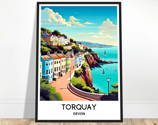 Torquay Travel Poster, Devon England Art Print