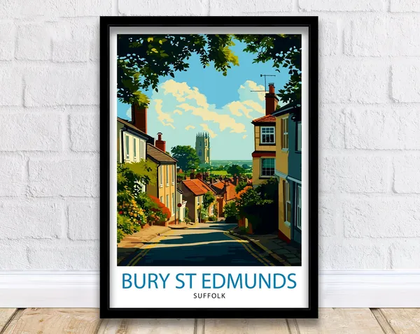 Bury St Edmunds Historic Suffolk Travel Poster