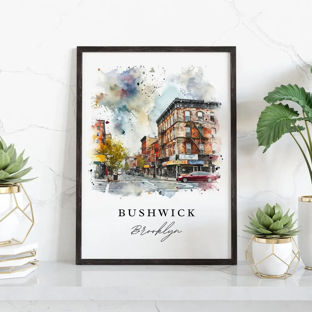 Bushwick Brooklyn Art Print, Custom Text Travel Poster - Image 3