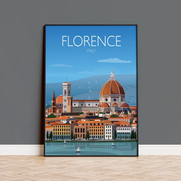 Florence Travel Poster, City of Florence Italy