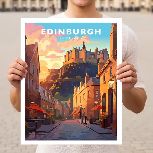 Edinburgh Scotland UK Travel Poster Print