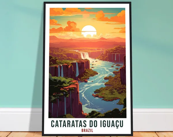 Cataratas Do Iguau Travel Poster, Brazil Landscape