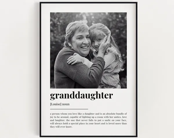 Personalized Granddaughter Definition Quote Art Print