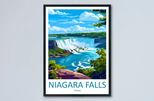 Niagara Falls Travel Poster, New York State Art
