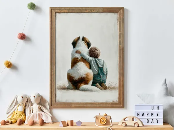Saint Bernard Dog Print, Nursery Decor for Kids
