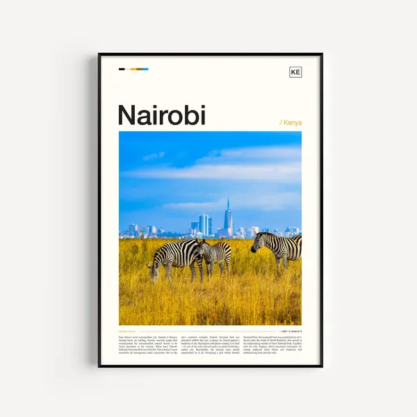 Nairobi Poster, Kenya Travel Poster Art Print
