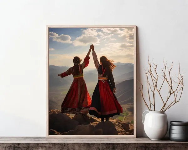 Afghanistan Kabul Travel Poster, Afghan Dress Girl
