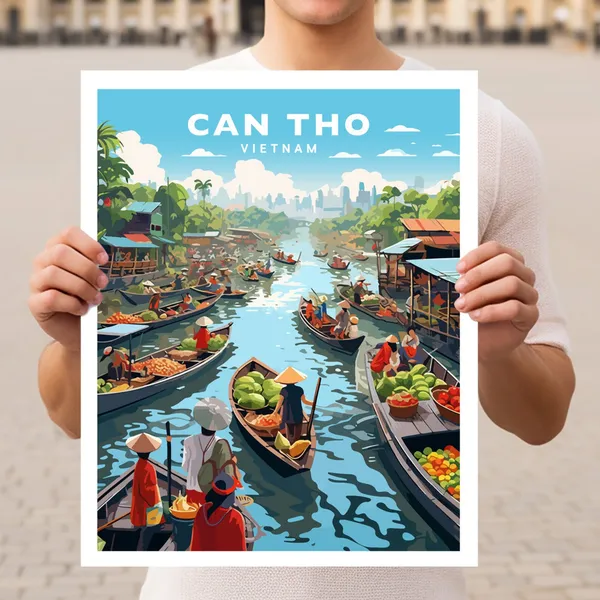 Can Tho Mekong Delta Floating Market Travel Poster