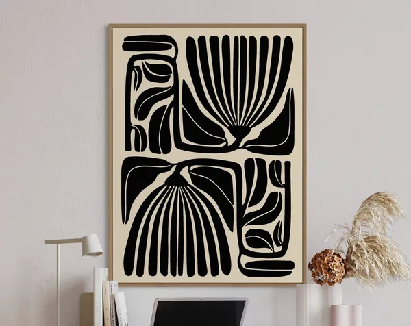 Abstract Botanical Poster, Vintage Decor