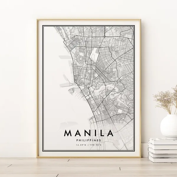 Manila Map Print, Minimalist Philippines Travel Poster