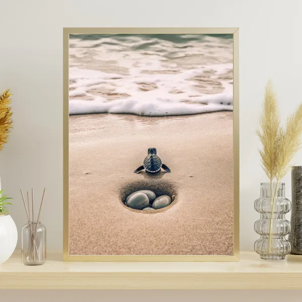 Beach Sea Turtle Poster Print, Ocean Sea Life Decor