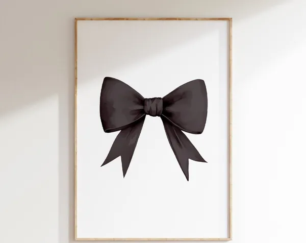 Black Bow Print, Preppy Aesthetic Art Print