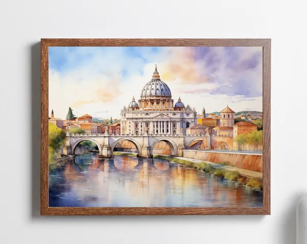 Vatican St. Peter's Basilica Watercolor Art Print