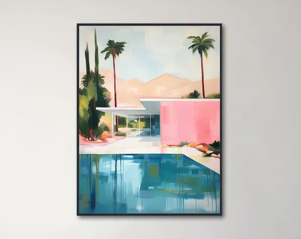 Palm Springs Mid-Century Architecture Travel Poster