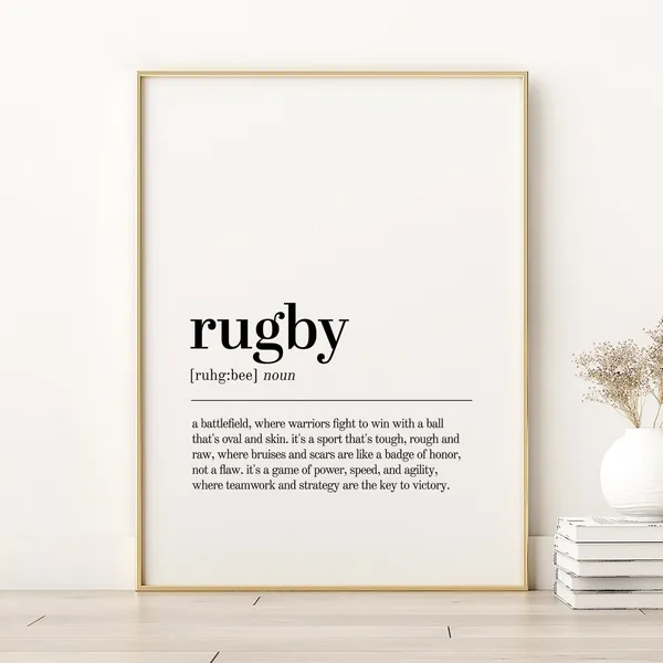 Rugby Definition Print, Minimalist Modern Art