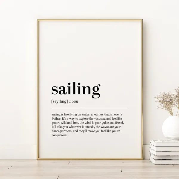 Sailing Definition Art Print, Coastal Nautical Decor