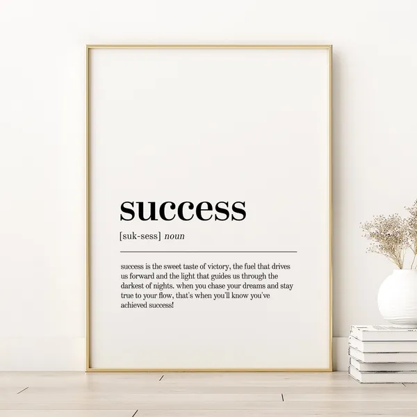 Success Definition Retro Minimalist Art Print