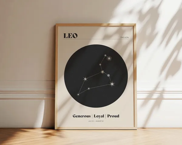 Leo Star Constellation Art Print, Neutral Decor