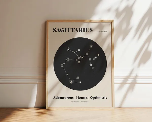Sagittarius Star Constellation Art Print, Zodiac Decor