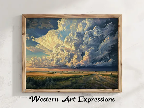 Thunderstorms Over Iowa Corn Fields Art Print