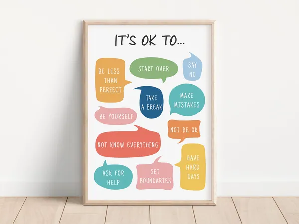 Its Ok to Not Be Ok Affirmations Poster Print