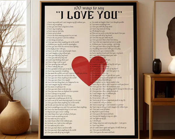 Valentines Day Love Quotes Art Print, Black Red Aesthetic