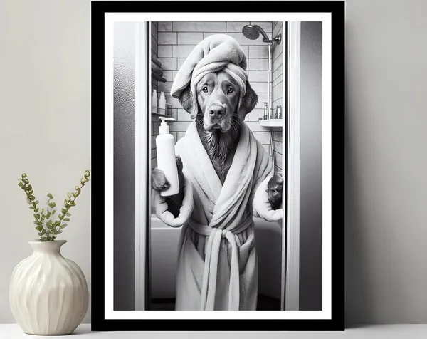 Chesapeake Bay Retriever Bathroom Humor Art Print