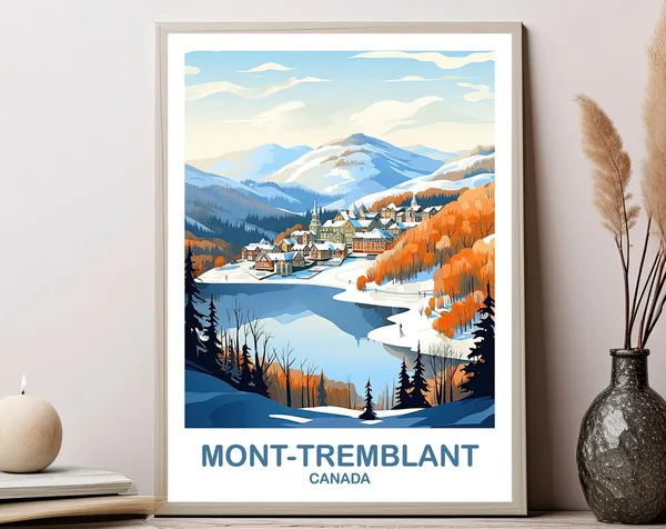 Mont Tremblant Quebec Travel Poster, Travel Art