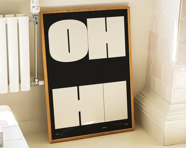 Oh Hi Funky Typography Poster, Retro Welcome Art