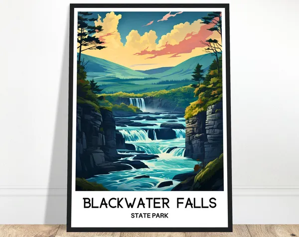 Blackwater Falls State Park Travel Poster, West Virginia