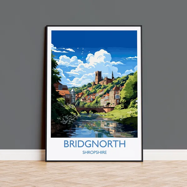 Bridgnorth Travel Poster, England Wall Art Print