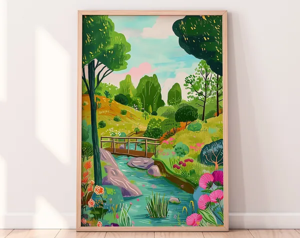 Garden Painting Floral Summer Wall Art Print