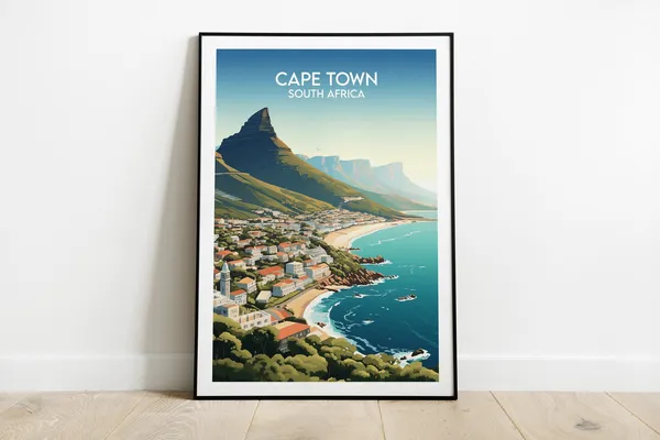 Cape Town Travel Print, South Africa Poster