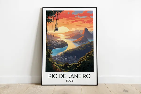 Rio De Janeiro Travel Poster, Custom Personalised Print