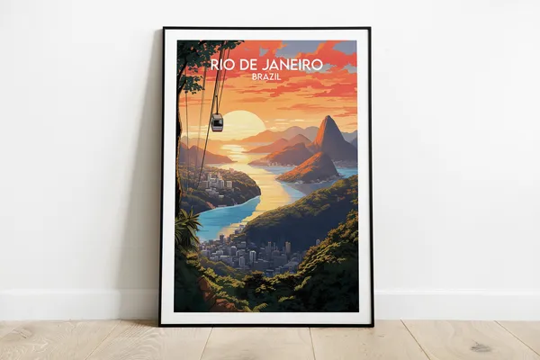 Rio De Janeiro Travel Poster, Brazil Travel Print
