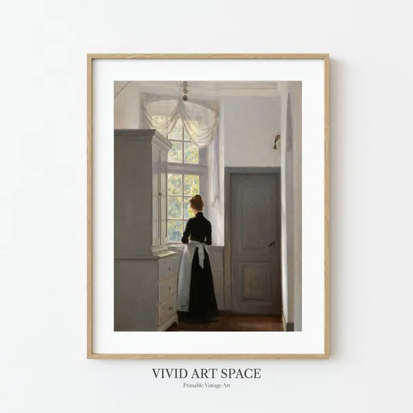 Dream Window Vintage Woman Portrait Art Print