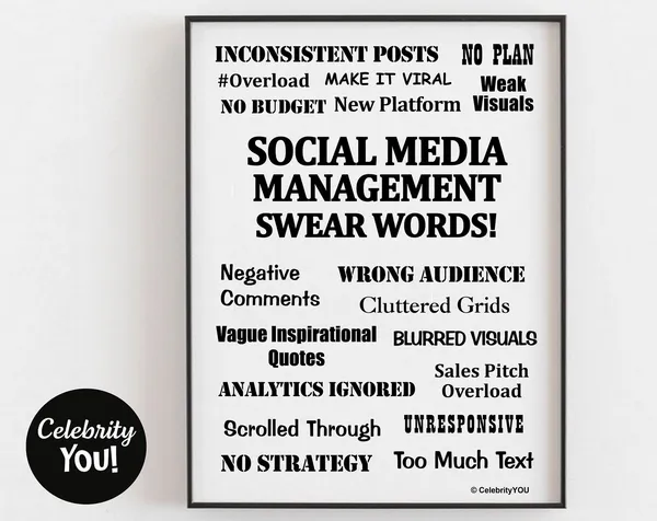 Social Media Management Swear Words Office Poster