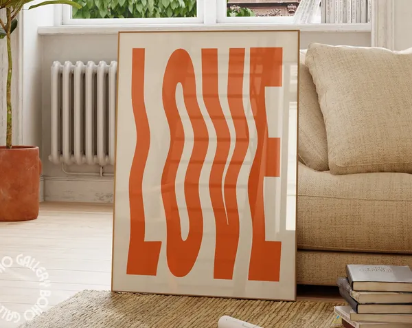 Love Print, Retro Preppy Valentine Wall Art
