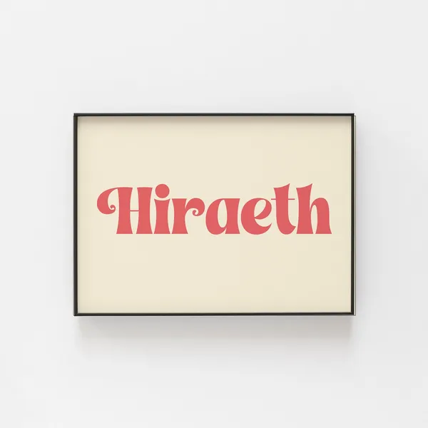 Hiraeth Welsh Themed Travel Poster, Cultural Art Print