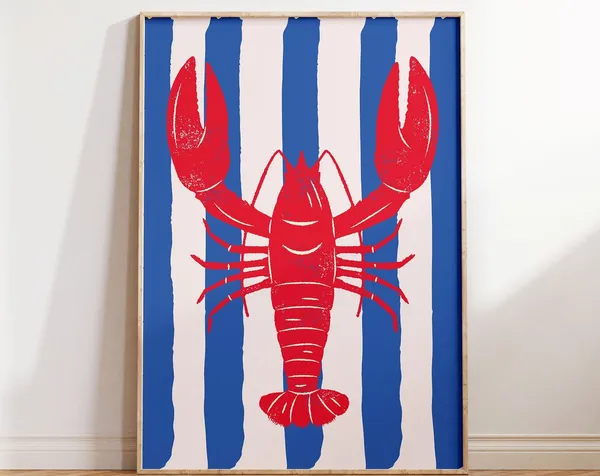 Lobster Sea Life Retro Kitchen Art Print