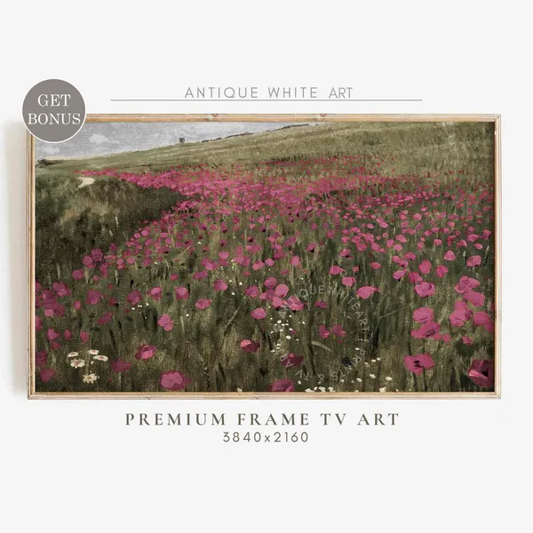 Spring Wildflower Field Meadow Landscape Art Print