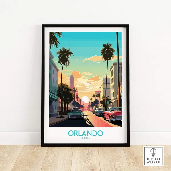 Orlando Travel Poster, Home Decor Wall Art Print