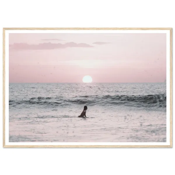 Ocean Sunset Surf Vintage Minimalist Art Print