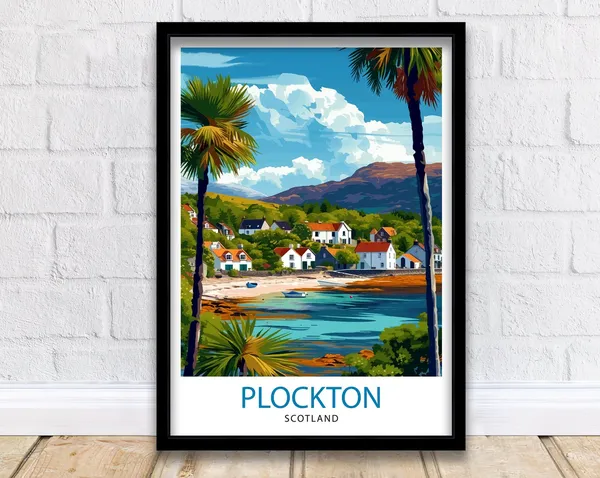 Plockton Scotland Travel Poster, Highland Village