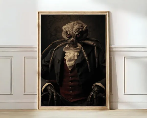 Tarantula Victorian Animal Portrait Vintage Poster