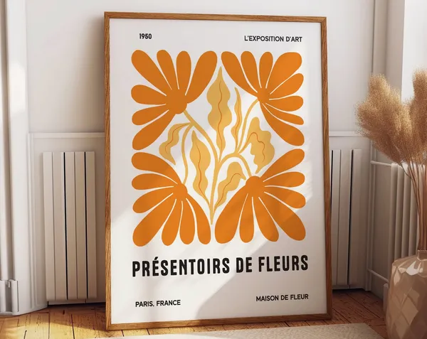 Flower Displays 1950 Maison De Fleur Paris Travel Poster
