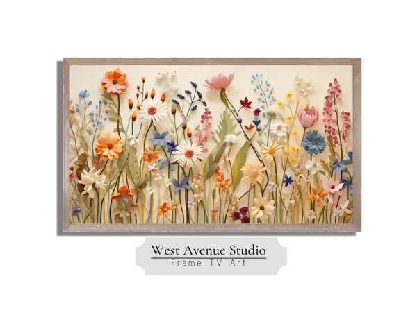 Spring Wildflower Garden Art Print, Floral Decor