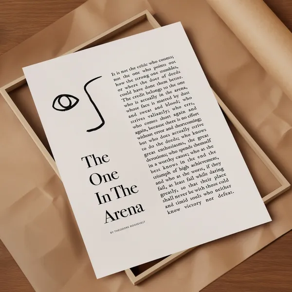 The Man In The Arena Daring Greatly Poster Print