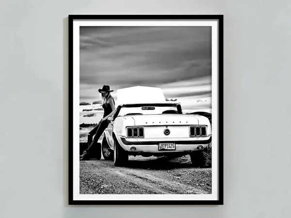 Coastal Cowgirl Retro Western Wall Art Print