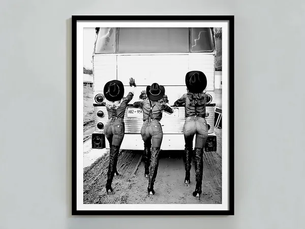 Vintage Cowgirls Retro Western Poster Print